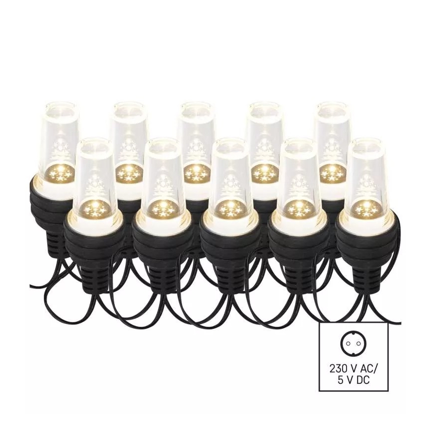 Cadena navideña LED para exterior 10xLED/9,5 m IP44 blanco frío