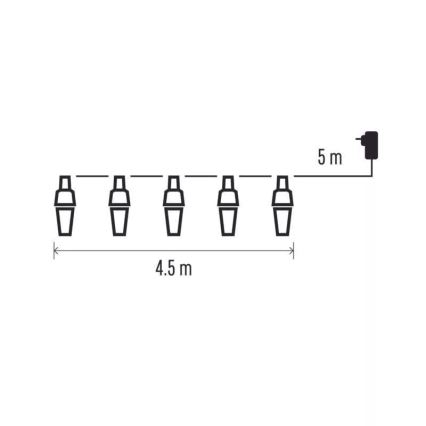 Cadena navideña LED para exterior 10xLED/9,5 m IP44 blanco frío