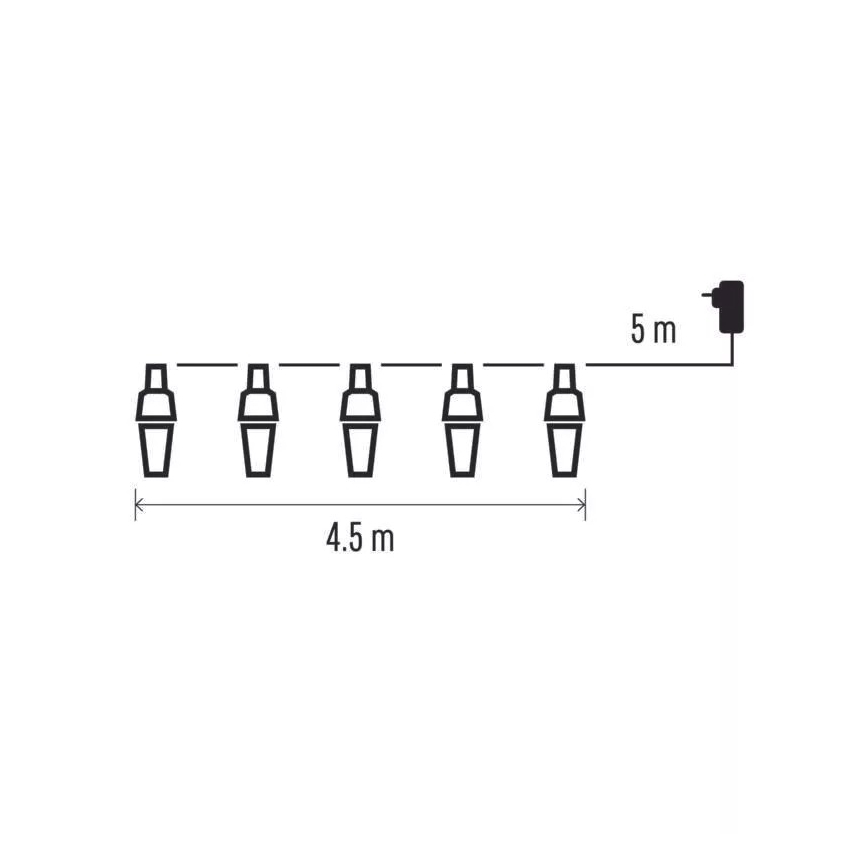 Cadena navideña LED para exterior 10xLED/9,5 m IP44 blanco frío