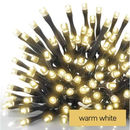 Cadena navideña LED para exterior 120xLED/3xAA 8,9m IP44 blanco cálido