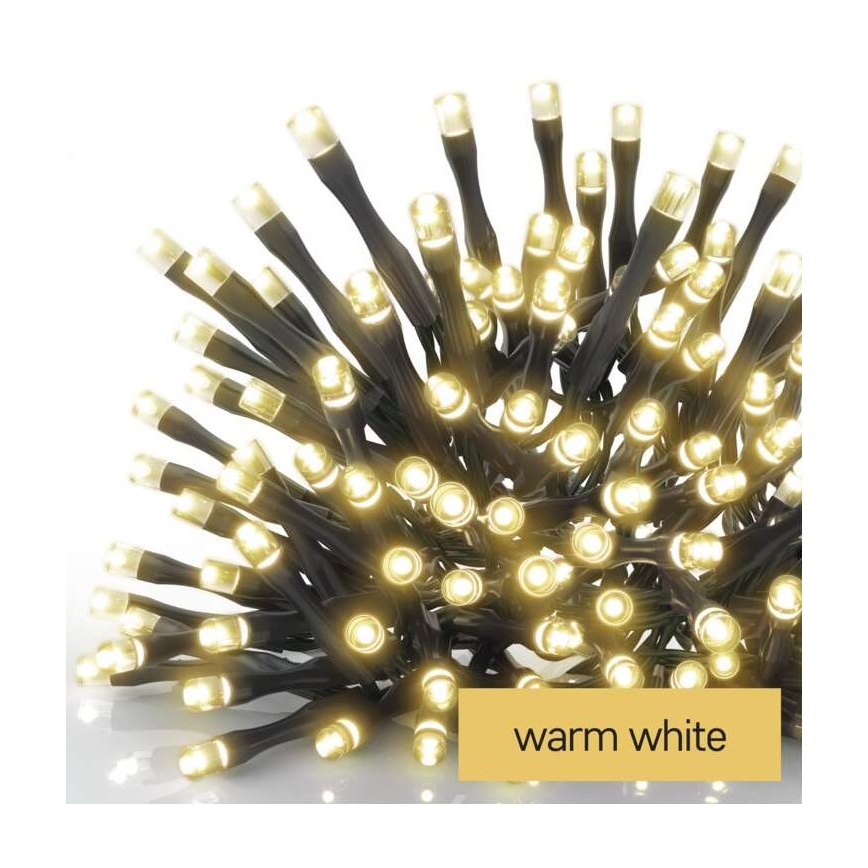 Cadena navideña LED para exterior 120xLED/3xAA 8,9m IP44 blanco cálido
