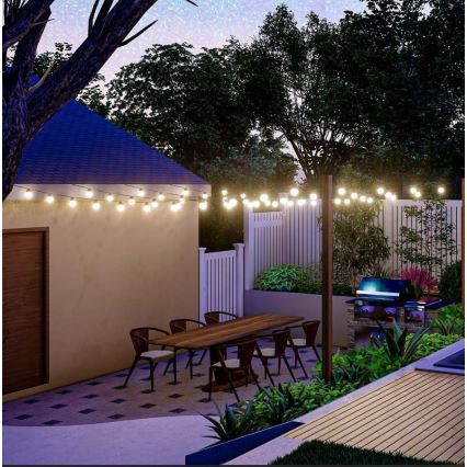 Cadena solar LED 10xLED/0,5/4,5V 12 m 3000K IP44 1200 mAh + control remoto