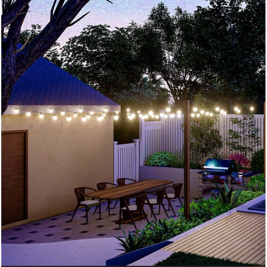 Cadena solar LED 10xLED/0,5/4,5V 12 m 3000K IP44 1200 mAh + control remoto