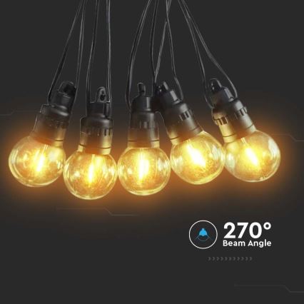 Cadena solar LED 10xLED/0,5/4,5V 12 m 3000K IP44 1200 mAh + control remoto