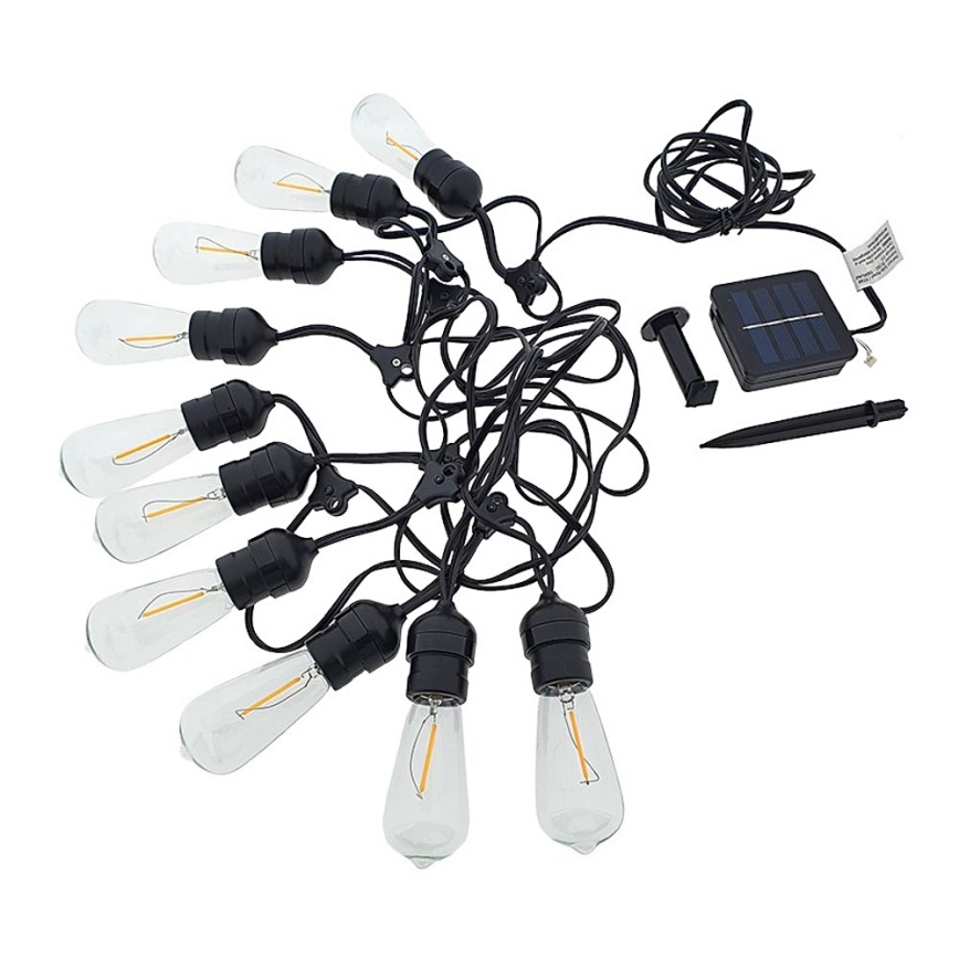 Cadena solar LED 10xLED/5,94m IP44 blanco cálido