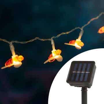 Cadena solar LED con sensor 20xLED 2,3m IP44 blanco cálido