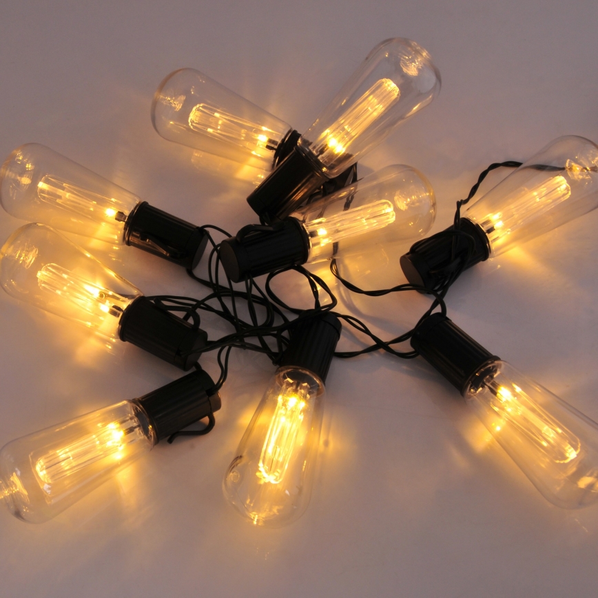 Cadena solar LED EDISON 10xLED/1,2V 300 mAh 3,8 m IP44