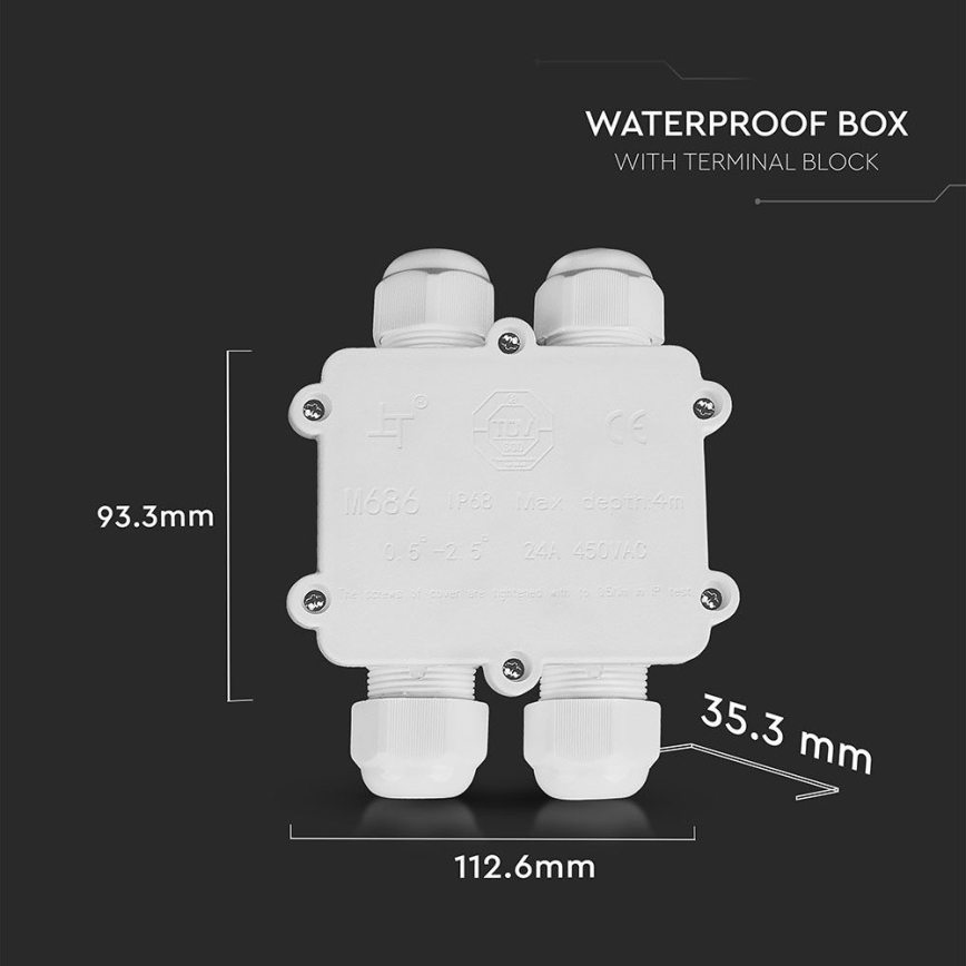 Caja de conexiones impermeable IP68 blanco