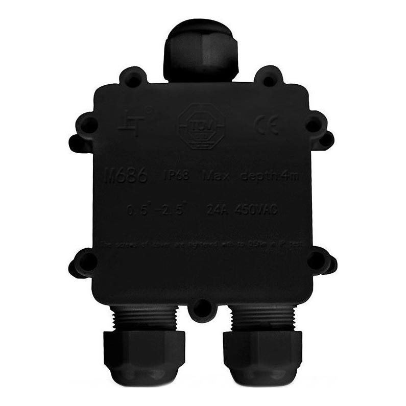Caja de conexiones impermeable IP68 negro