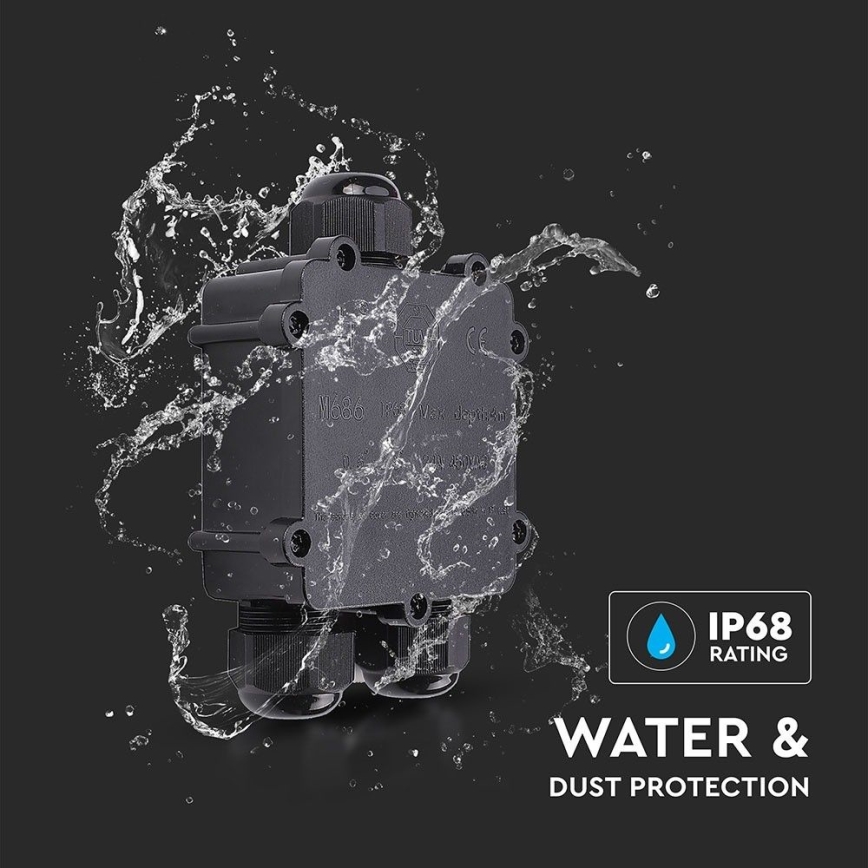 Caja de conexiones impermeable IP68 negro