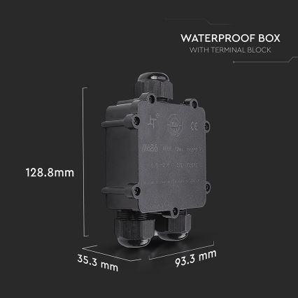 Caja de conexiones impermeable IP68 negro
