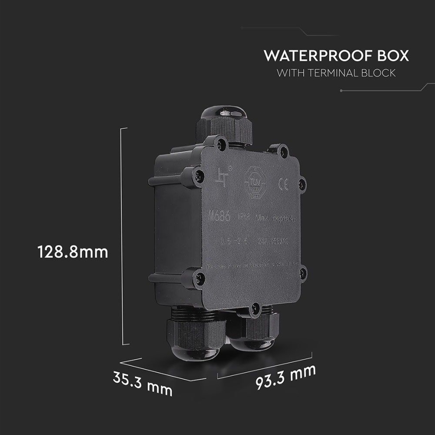 Caja de conexiones impermeable IP68 negro
