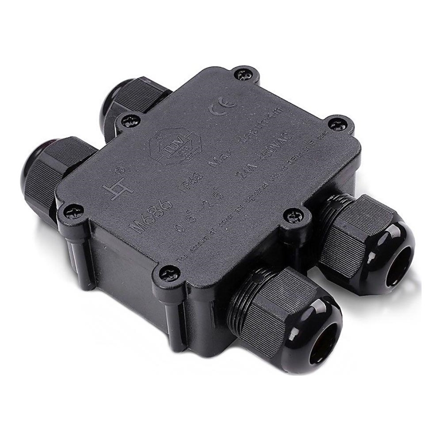 Caja de conexiones impermeable IP68 negro