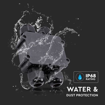 Caja de conexiones impermeable IP68 negro