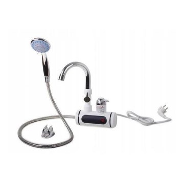 Calentador de agua instantáneo con rociador y pantalla LCD 3000W/230V IPX4 blanco