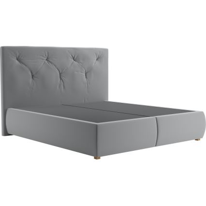 Cama con somier, colchón y topper ELEN 180x200 cm gris