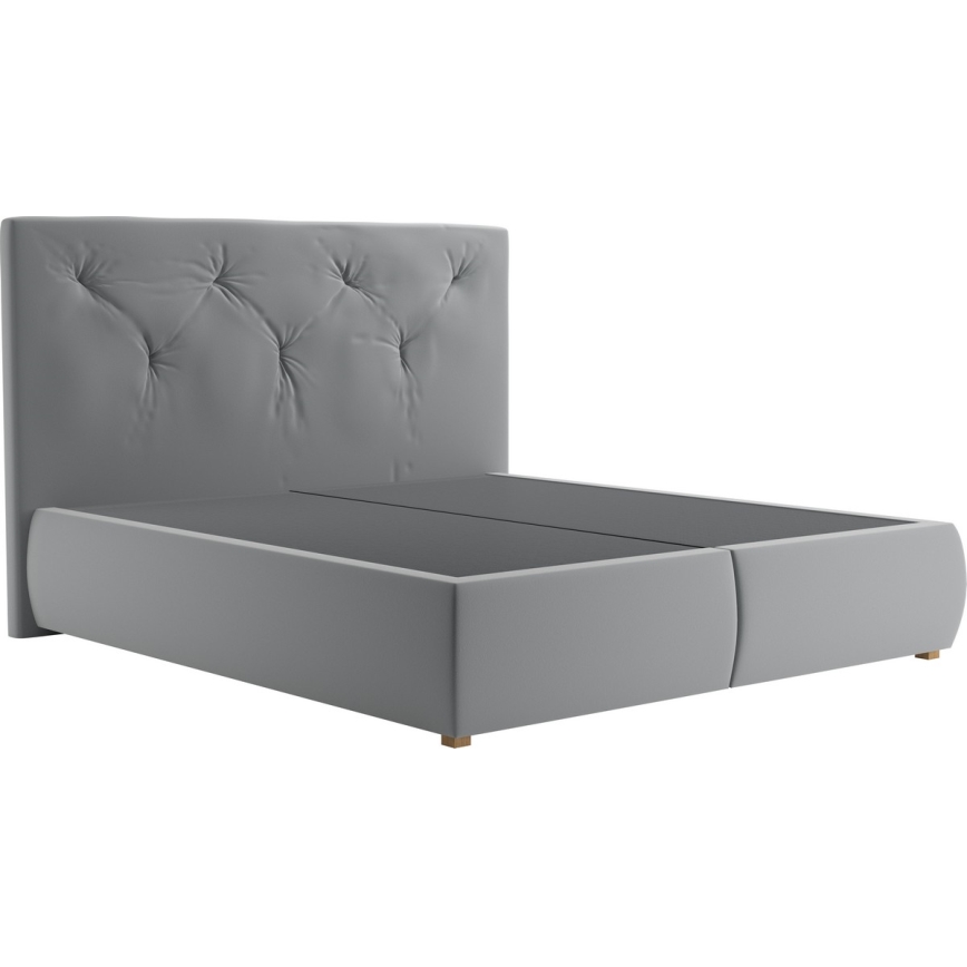Cama con somier, colchón y topper ELEN 180x200 cm gris