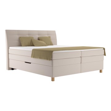 Cama con somier y colchón BEA 160x200 cm beige