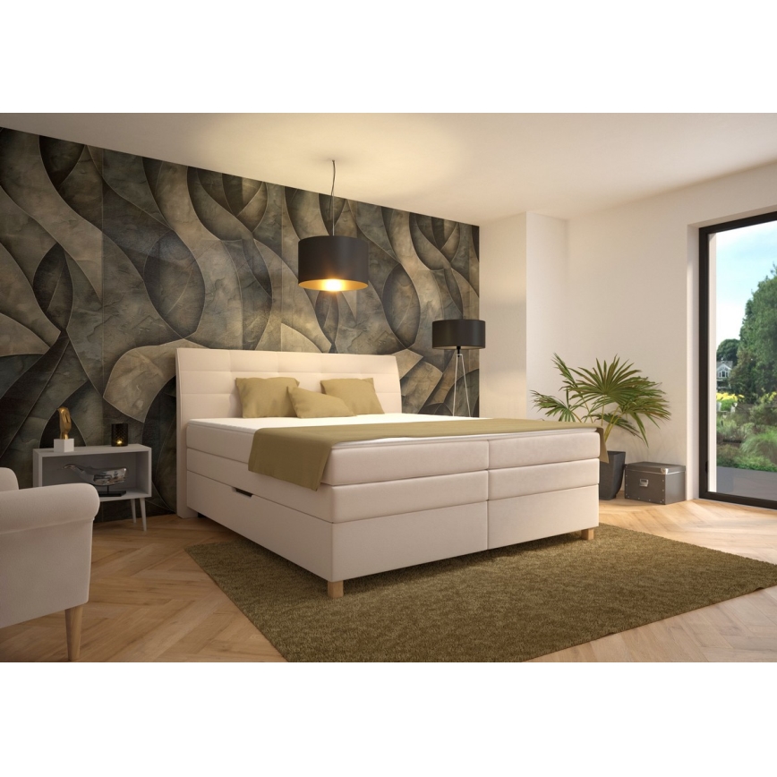 Cama con somier y colchón BEA 160x200 cm beige