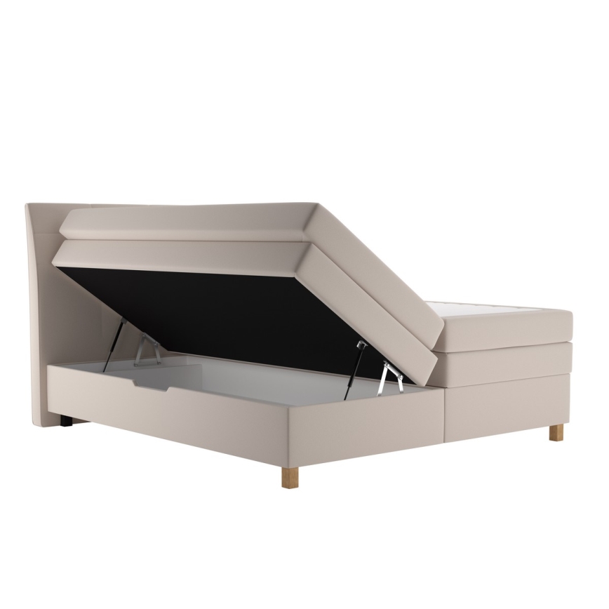 Cama con somier y colchón BEA 160x200 cm beige