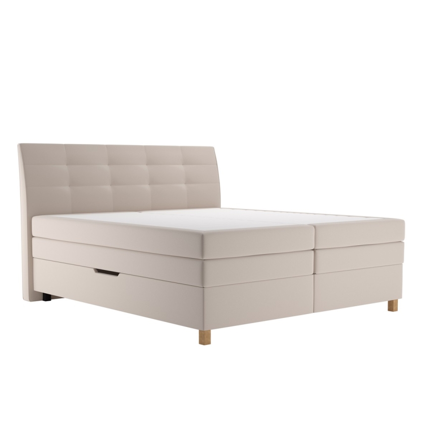 Cama con somier y colchón BEA 160x200 cm beige