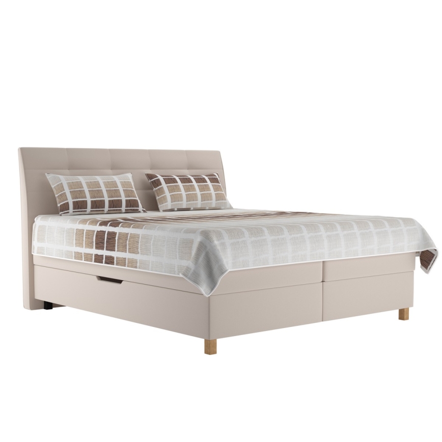 Cama con somier y colchón BEA 160x200 cm beige