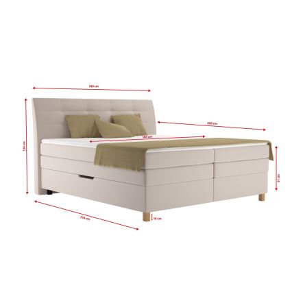 Cama con somier y colchón BEA 180x200 cm beige