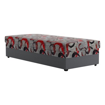 Cama de día tapizada con espacio de almacenamiento ESTEL 90x200 cm gris