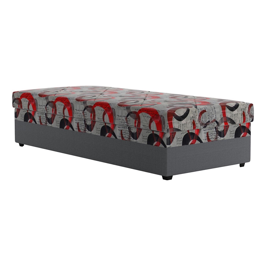 Cama de día tapizada con espacio de almacenamiento ESTEL 90x200 cm gris