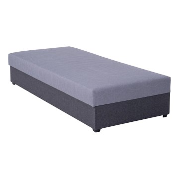 Cama de día tapizada con espacio de almacenamiento JACOB XL capacidad de carga 130 kg 90x200 cm gris