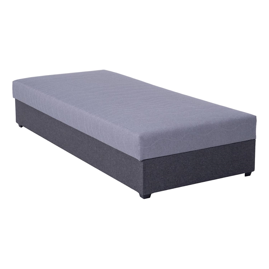 Cama de día tapizada con espacio de almacenamiento JACOB XL capacidad de carga 130 kg 90x200 cm gris