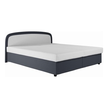 Cama tapizada con colchón de muelles y espacio de almacenamiento MALIA 160x200 gris