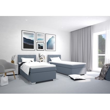 Cama tapizada con colchón IDA 90x200 cm azul
