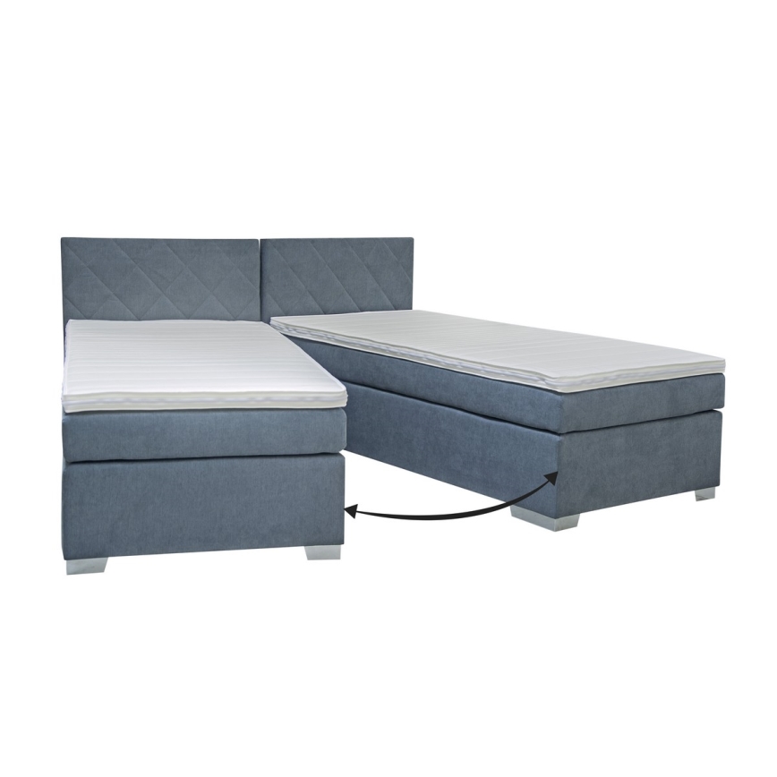Cama tapizada con colchón IDA 90x200 cm azul