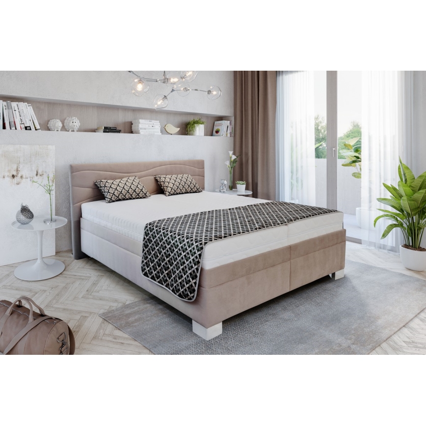 Cama tapizada con colchón WINDSOR 180x200 cm beige