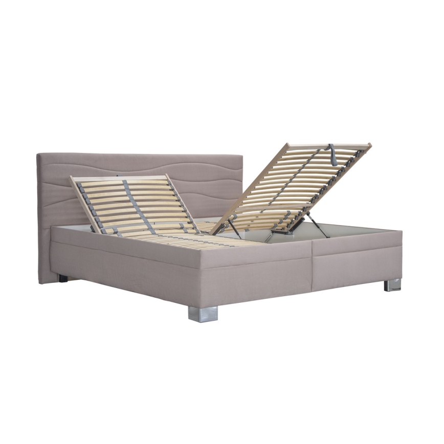 Cama tapizada con colchón WINDSOR 180x200 cm beige