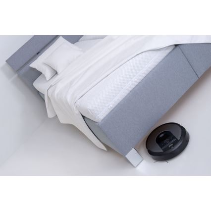 Cama tapizada con colchón y espacio de almacenamiento ALIS 160x200 cm gris claro