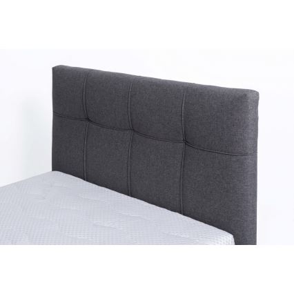 Cama tapizada con colchón y espacio de almacenamiento MARIA ONE 90x200 cm gris