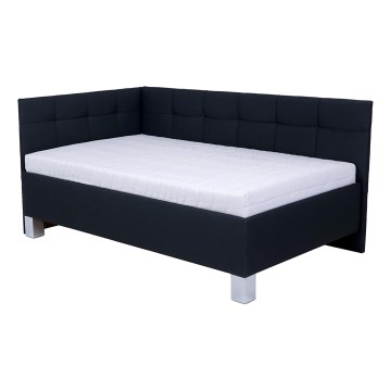 Cama tapizada con colchón y espacio de almacenamiento MARIA PETITE 120x200 cm antracita
