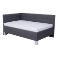 Cama tapizada con colchón y espacio de almacenamiento MARIA PETITE 120x200 cm gris