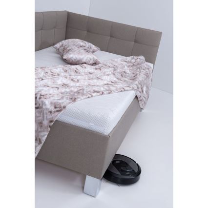 Cama tapizada con colchón y espacio de almacenamiento MARIA PETITE 120x200 cm taupe
