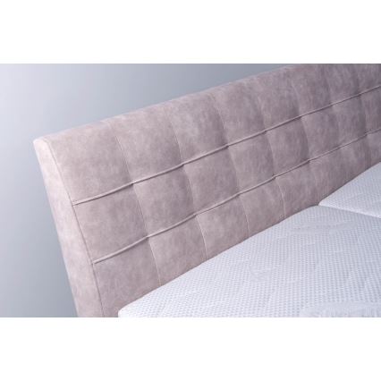 Cama tapizada con colchón y espacio de almacenamiento VIOLET 160x200 cm beige