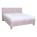 Cama tapizada con colchón y espacio de almacenamiento VIOLET 180x200 cm beige