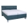 Cama tapizada con espacio de almacenamiento sin colchón ALIS 160x200 cm azul petróleo