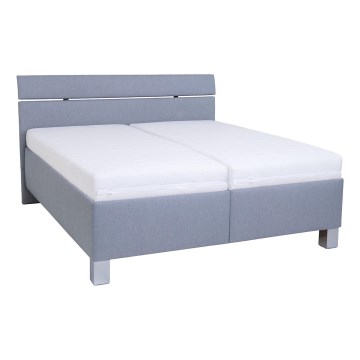 Cama tapizada con espacio de almacenamiento sin colchón ALIS 160x200 cm gris claro