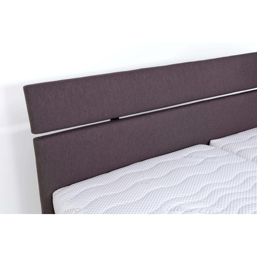 Cama tapizada con espacio de almacenamiento sin colchón ALIS 160x200 cm marrón