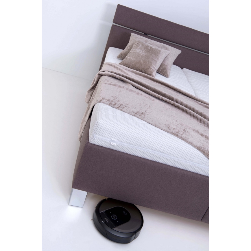 Cama tapizada con espacio de almacenamiento sin colchón ALIS 160x200 cm marrón