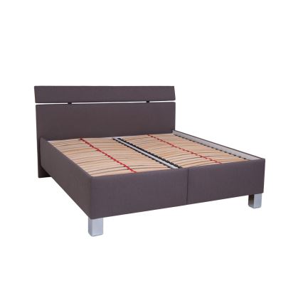 Cama tapizada con espacio de almacenamiento sin colchón ALIS 160x200 cm marrón