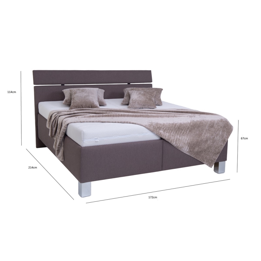 Cama tapizada con espacio de almacenamiento sin colchón ALIS 160x200 cm marrón
