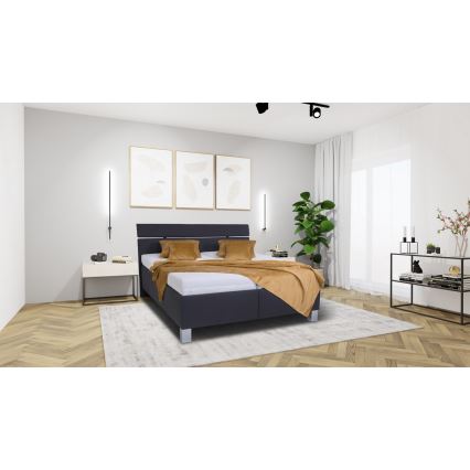 Cama tapizada con espacio de almacenamiento sin colchón ALIS 180x200 cm antracita